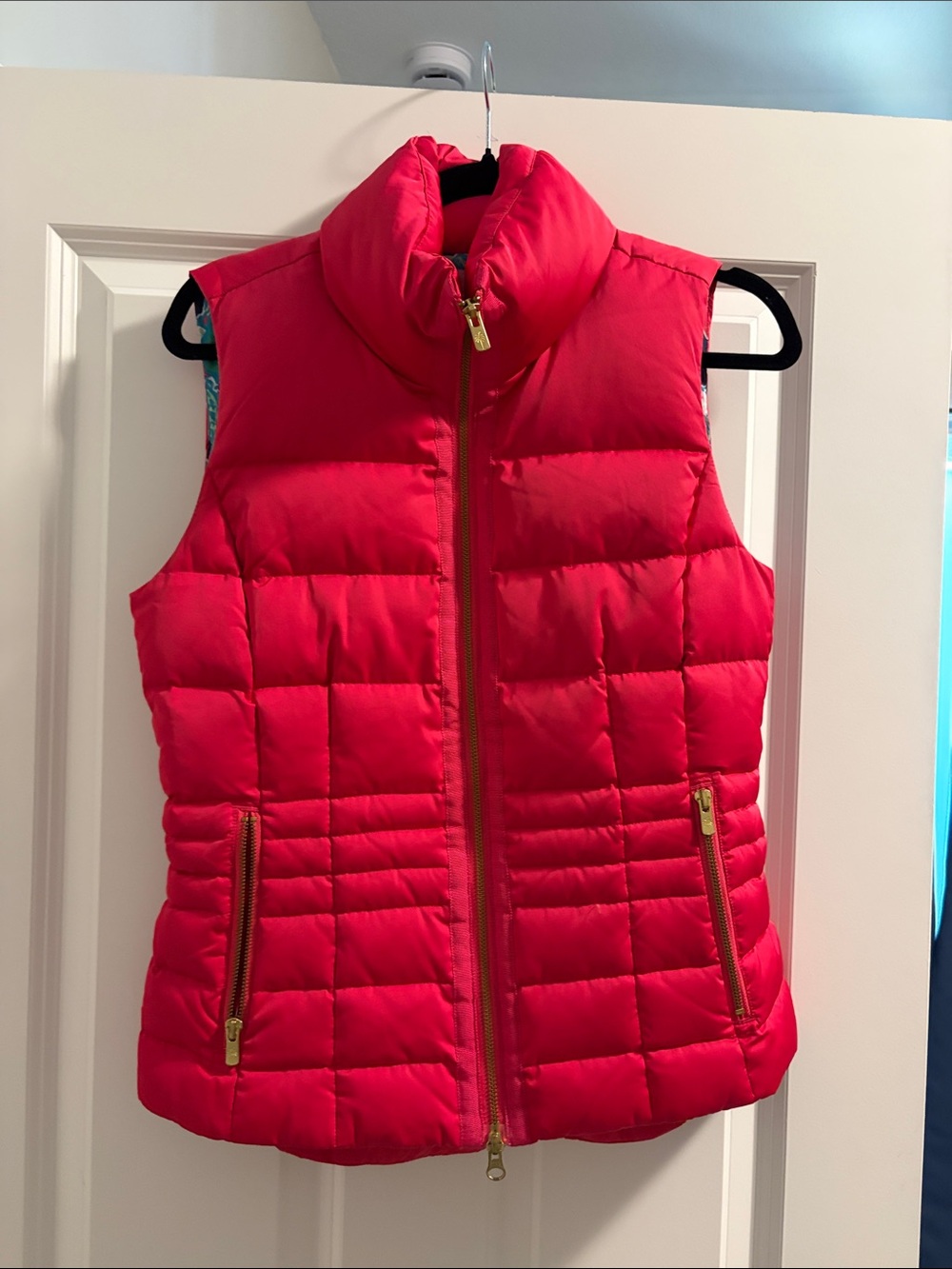 Lilly Pulitzer Hot Pink Quilted Puffer Vest